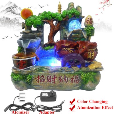 Fountain Ornament Indoor Table Water Wealth & Fortune + Mist Fogger Humidifier   232811548027